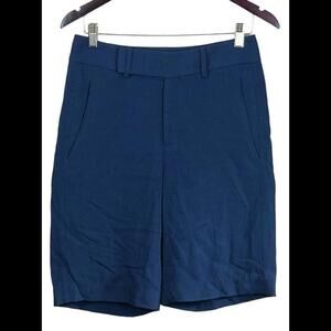 Helmut Lang Navy Bermuda Shorts Size 0‎ Perfect Condition